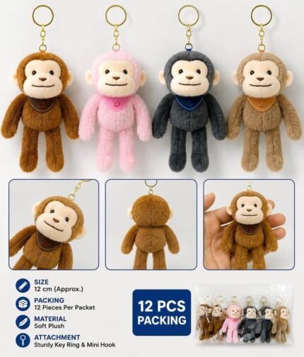 Plush Monky Keychn, MOQ-12, PLK-13