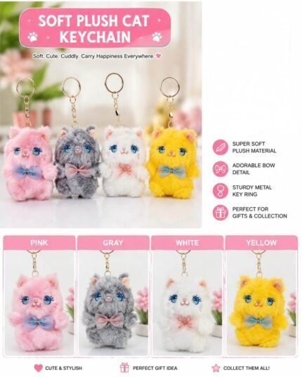Plush Cat Keychain, MOQ-12, PLK-14