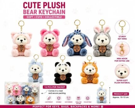 Plush Bear Keychain, MOQ-12, PLK-23