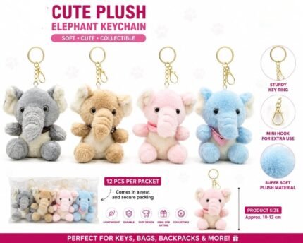 Plush Elphnt Keychn, MOQ-12, PLK-25