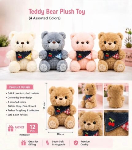 Plush Bear Keychain, MOQ-12, PLK-28