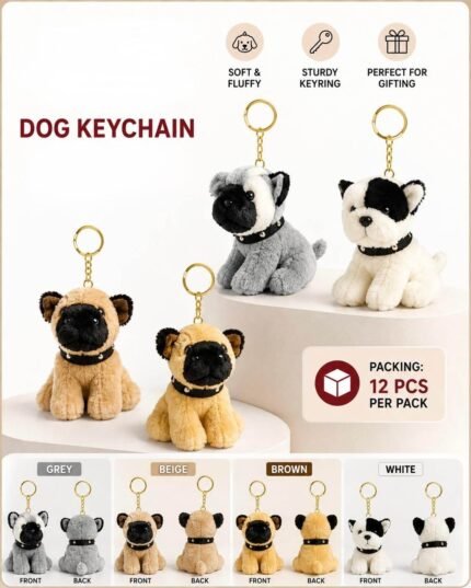 Plush Dog Keychain, MOQ-12, PLK-36