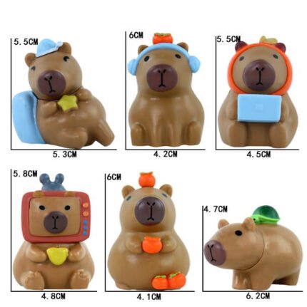 Capybara Set of 6 Figures 6cm - S54