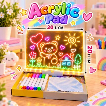 Acrylic LED Note Pad Neon Marker Pens Cleaning Cloth, MOQ-3, AP-01