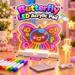 Butterfly LED Acrylic Pad Neon Marker Pens Cleaning Cloth, MOQ-3, AP-02