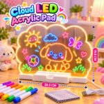 Cloud LED Acrylic Pad Neon Marker Pens Cleaning Cloth, MOQ-3, AP-03