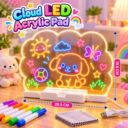 Cloud LED Acrylic Pad Neon Marker Pens Cleaning Cloth, MOQ-3, AP-03